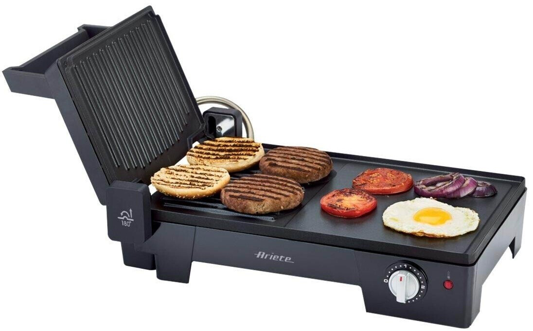 گریل باربیکیو برقی چندکاره مشکی آریته ایتالیا Ariete مدل 1916 | گریل تماسی، باربیکیو و باز | توان ۲۴۰۰ وات